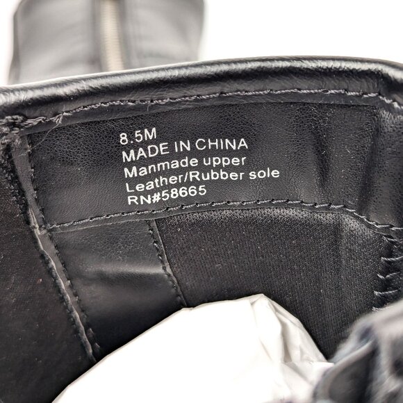 Open Edit Women Jab Moto Biker Black Vegan Leather Harness Boots sz 8.5 - Picture 6 of 9